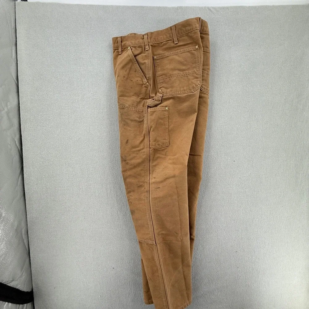 Carhartt B01-BRN Double-Knee Work Dungaree Carpenter Pants Men 34x34-Fits 31x31